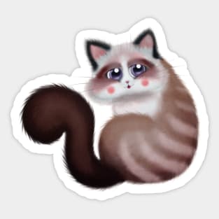 Brown Cute Kitty Sticker